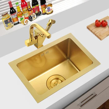 Мини-мивка Golden island bar, мивка от неръждаема стомана 304, однослойная кухненски вградена тръба