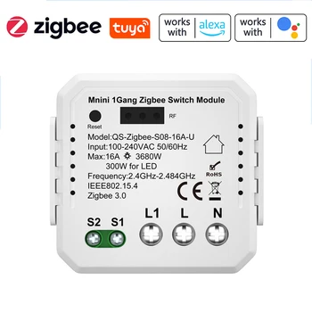 Модул ключ Zigbee 3.0, бутон модул за обикновен ключ, модул за управление на домашен электроприбором, Максимум 3 банда, модул за управление на ключа, а приложение за управление на