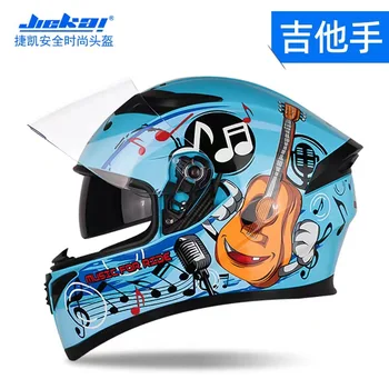 Мотоциклет шлем Jiekai Панти мотоциклет каска с вътрешен защитен сенника, двойна лупа, модулен каска за мотокрос в полка точки