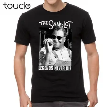 Мъжка черна тениска унисекс с цитат Sandlot Legends Never Die