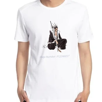 Мъжки t-shirt Manga Zaraki Kenpachi С Къси Ръкави, Памучен Избелваща Тениска Аниме, Уникална Тениска, Лятна Тениска, мъжки Дрехи