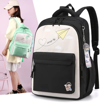Найлонов женски раница, сладка училищна чанта с принтом за момичета, раници за пътуване на открито голям капацитет, водоустойчив студентски чанта за съхранение