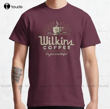 Нова класическа тениска Wilkins Coffee Co., бял памучен тениска