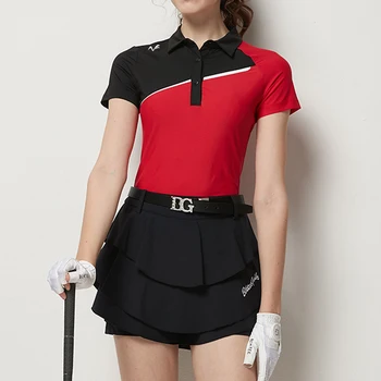 Новата женска риза за голф с къс ръкав, здрава hoody със защита от търкалянето, впитывающая влагата, быстросохнущий дишаща топ