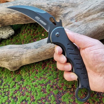 Открит тактически сгъваем джобен ЕРП-нож - Здравото острие от стомана 8CR15MOV с дръжка, G10, Лесен Походный нож за джунглата