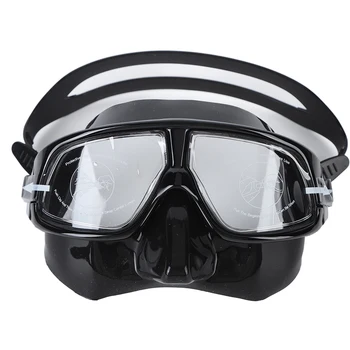 Очила за плуване с защита от замъгляване, обектив от закалено стъкло, силиконов колан, стегнат очила за гмуркане, защита от ултравиолетови лъчи за подводна дейност