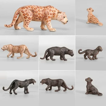 Симулационни модели на Гепард, Ягуар, Черна Пантера, фигурки на животни, на играчки от PVC, миниатюрни забавни играчки за деца, подарък