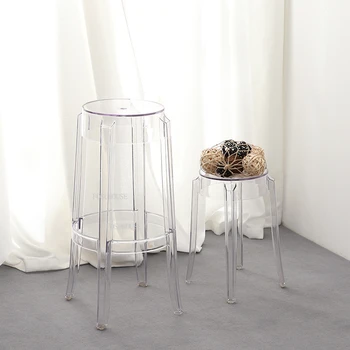 Скандинавските прозрачни акрилни бар столове креативна бар мебели Кристална стол Модерен през Цялата бар стол Модерен пластмасов стол бар