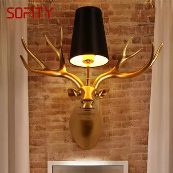 Стенно осветление TEMAR Modern Antlers Creative Gold LED Indoor Sconce Лампа за дома, хол, Спалня, Прикроватной нощни шкафчета, Веранда