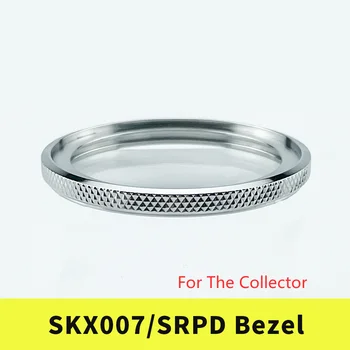 Съвместим с SKX007/SKX173/SKX175/SRPD нагъната bezel сребриста полиран завършек от неръждаема стомана 316L В комплект уплътнение