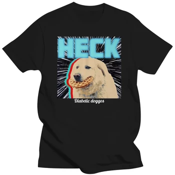 Тениска Diabetic Doggos - по Дяволите Премиум-клас, Дизайнерска тениска За мъже, Готина тениска с принтом, Мъжка тениска с къс ръкав, Градинска облекло