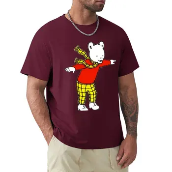 Тениска с мечка Рупертом, бързосъхнеща тениска, тениски с котки, спортни ризи, мъжки