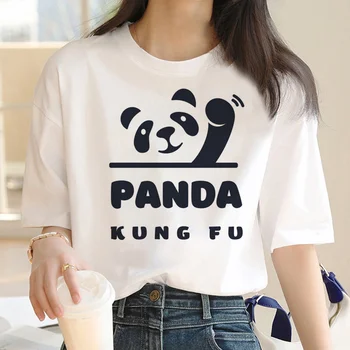 Тениски с принтом панди, женска риза в стил харадзюку, забавно облекло в стил харадзюку за момичета