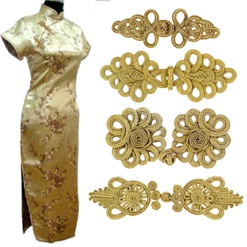 Традиционно китайското сватбена рокля Дрехи за кунг-фу Облекло Ципао Чонсам костюм шанхай династия Тан Реколта ориенталски ризи 10 компл.