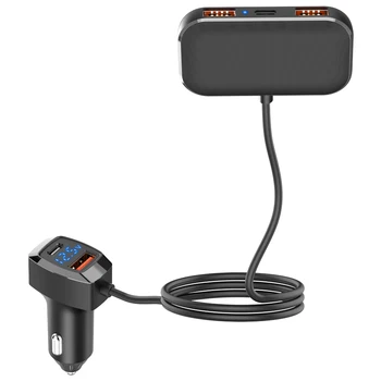 Удлинительный кабел с 5 USB порта за бързо зареждане на вашия лаптоп, настолен зарядно устройство за мобилен телефон, led дисплей напрежение