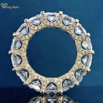 Уонг Rain, луксозно годежен пръстен от сребро 925 проба, 5*5 мм, кройката принцеса, лабораторни сапфир, бижу пръстен за жени на едро