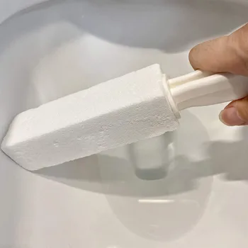 Четка за тоалетна с пемза, домакински пречистване на тоалетната чиния, монофонични удобен препарат от кожа, с дълга пластмасова дръжка